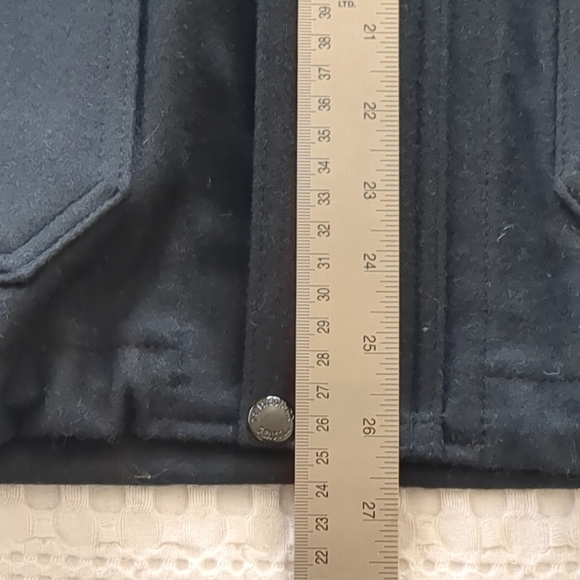 Vintage Filson Mackinaw Jacket Coat Black Large Full Zip Snap - Picture 7 of 11